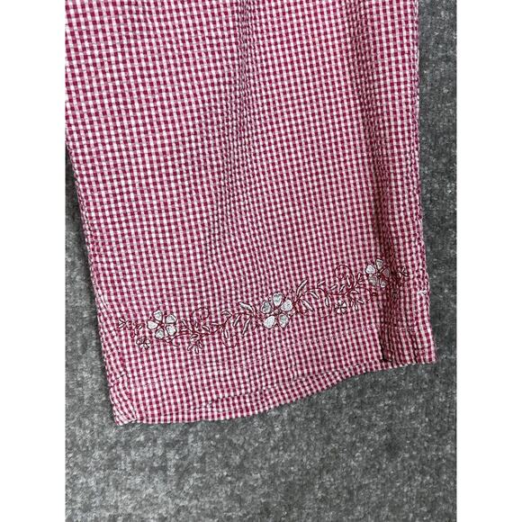 Essentials By Maggie Seersucker Capri Pants Womens Size 18/20W Floral Embroidery - Picture 4 of 10